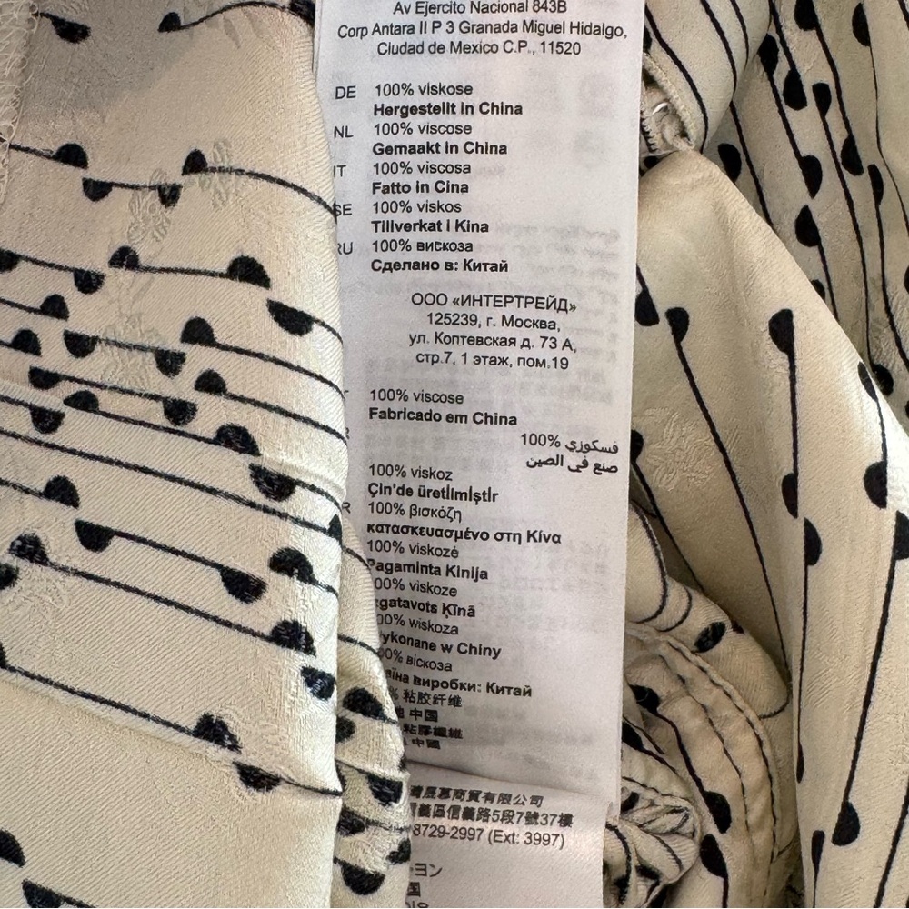 Sandro Shirel satin viscose dress in ecru/black - Picture 9 of 13